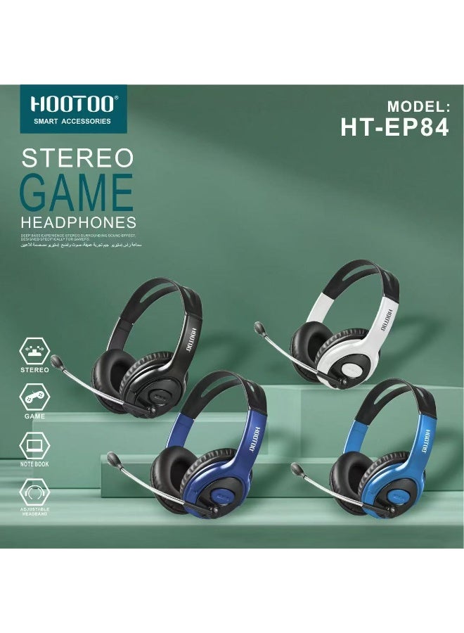 HooToo Gaming headset designed for gamers. headphones with high-quality stereo sound for Sony. Gaming headphones with a microphone frequency of 52+2dB. Wired headphones with clear sound. Gaming headphones with an AUX port. headphones with a foldable headband design. Gaming headphones designed by the HOOTOO brand, model HT-EP84.  - Image 2