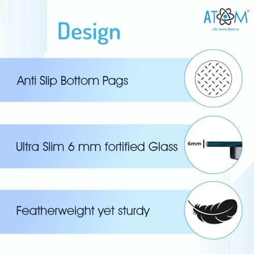 Atom Digital Electronic Personal Body Weighing Scale | 6mm Thick Glass and Large LCD Display | Electronic Weighing Scale with Tempered Glass | Atom AL 610 Personal Scale - Image 5