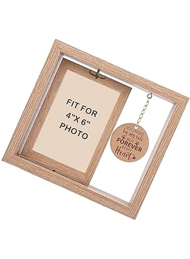 Rotating Wooden Memorial Picture Frame For Pet Loss Sympathy Holds 4x6 Inch Photo - Image 1