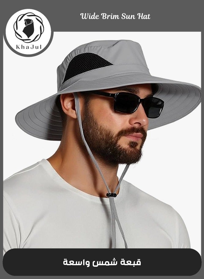 خاجول UPF 50+ قبعة شمس واسعة ، وقبعة دلو قابلة للتذوق للماء للرجال والنساء ، وصيد المشي في حديقة الشاطئ - Image 1