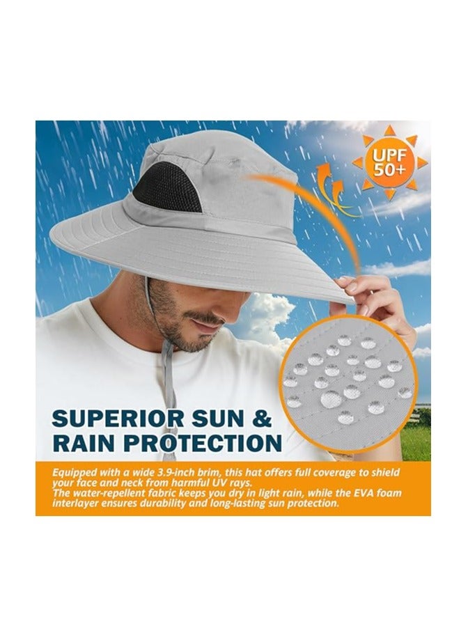 خاجول UPF 50+ قبعة شمس واسعة ، وقبعة دلو قابلة للتذوق للماء للرجال والنساء ، وصيد المشي في حديقة الشاطئ - Image 4