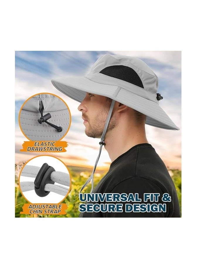 خاجول UPF 50+ قبعة شمس واسعة ، وقبعة دلو قابلة للتذوق للماء للرجال والنساء ، وصيد المشي في حديقة الشاطئ - Image 5