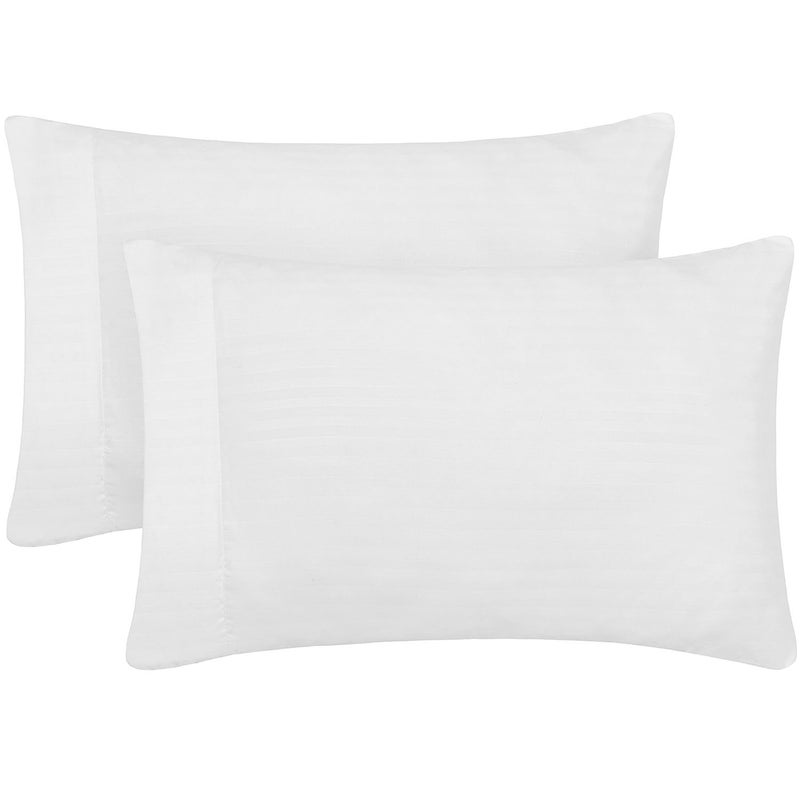 Mellanni Pillow Cases  Luxury Extra Soft Cooling Pillow Covers  2 PC Iconic Collection Pillowcases  Envelope Closure King 20 x 40 Striped White - Image 1