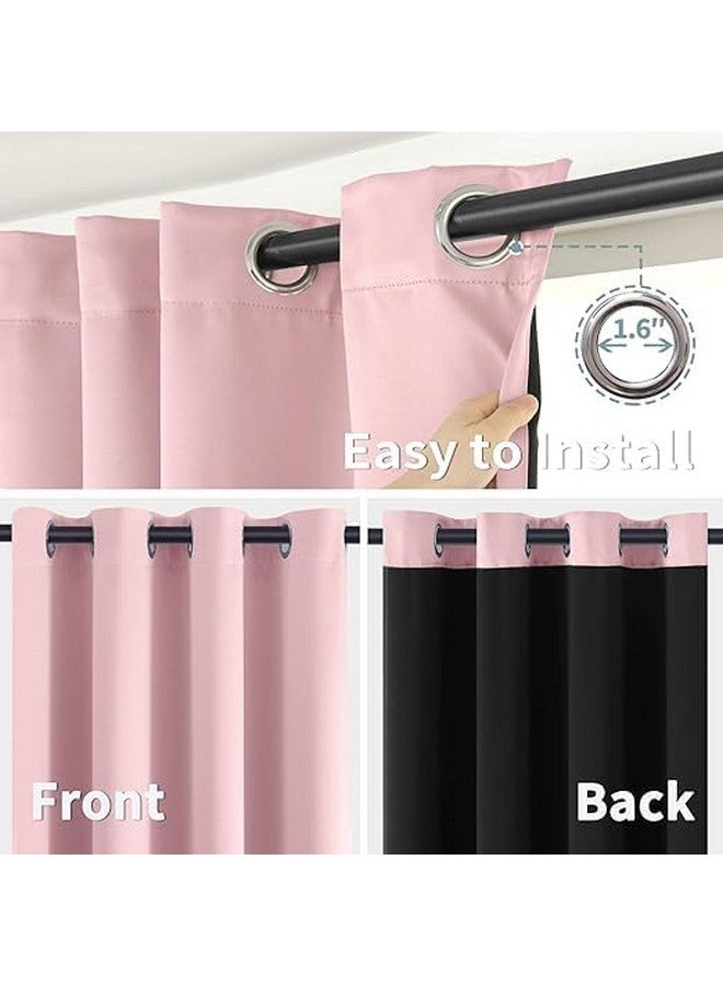 BFAM 100% Blackout Curtains for Bedroom with Black Liner, Thermal Insulated Thick Double Layers Total Light Blocking Grommet Window Curtains 1 Panel - Image 3