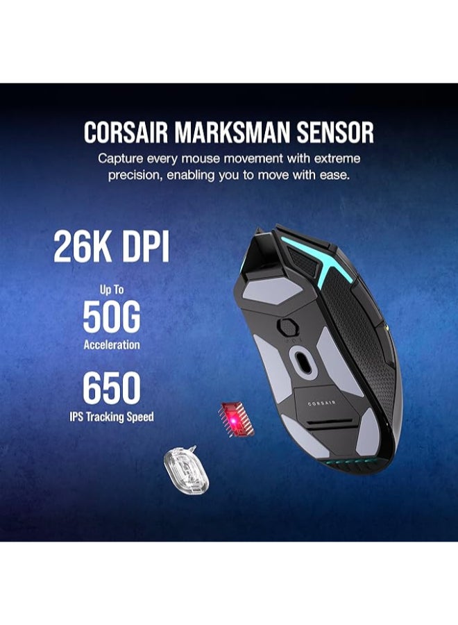كورسير ماوس الألعاب اللاسلكي CORSAIR NIGHTSABRE WIRELESS، لاسلكي، أسود - Image 4