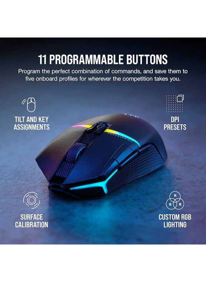 كورسير ماوس الألعاب اللاسلكي CORSAIR NIGHTSABRE WIRELESS، لاسلكي، أسود - Image 3