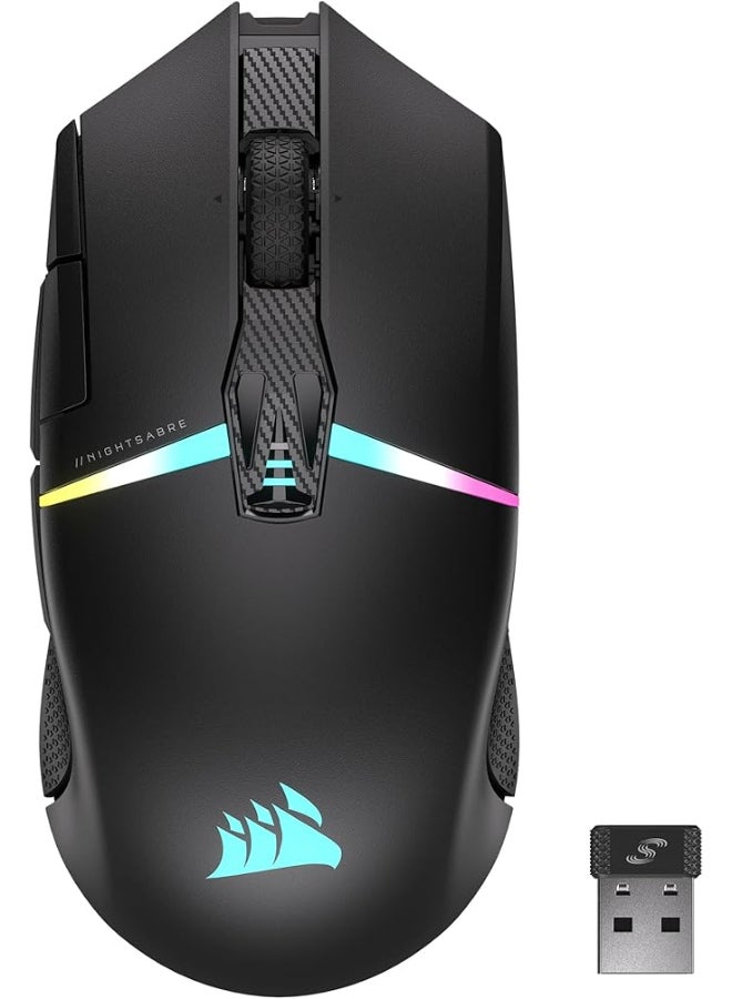 كورسير ماوس الألعاب اللاسلكي CORSAIR NIGHTSABRE WIRELESS، لاسلكي، أسود - Image 1