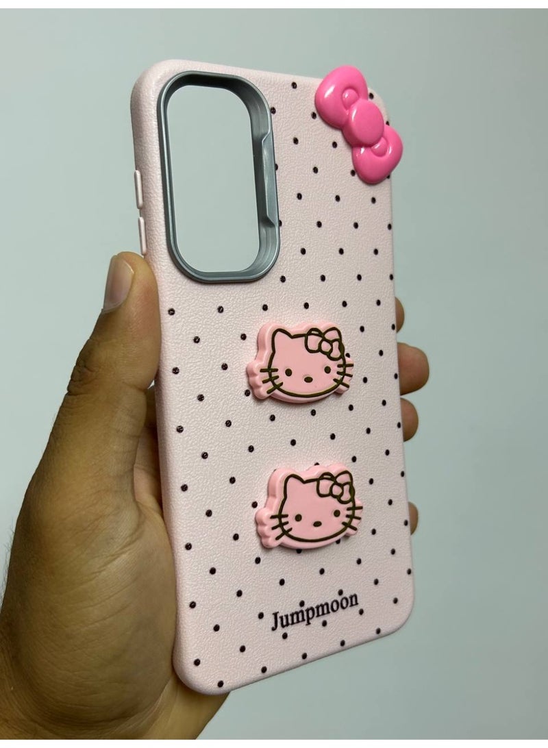 Jumpmoon Dotted Kitty Bow Back Case Compatible with Samsung A15 - Image 2