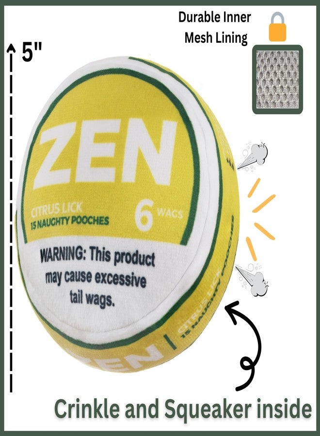 Nestpark Zen Pupper Deckies Parody Dog Toy - Plush Squeaky and Crinkle Funny Dog Toy (Citrus Lick) - Image 5