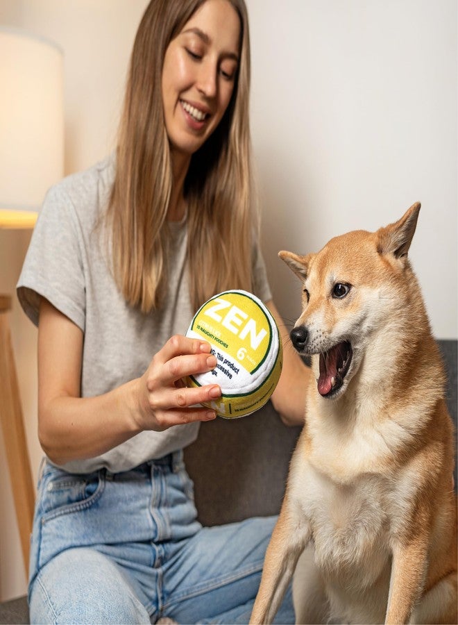 Nestpark Zen Pupper Deckies Parody Dog Toy - Plush Squeaky and Crinkle Funny Dog Toy (Citrus Lick) - Image 3