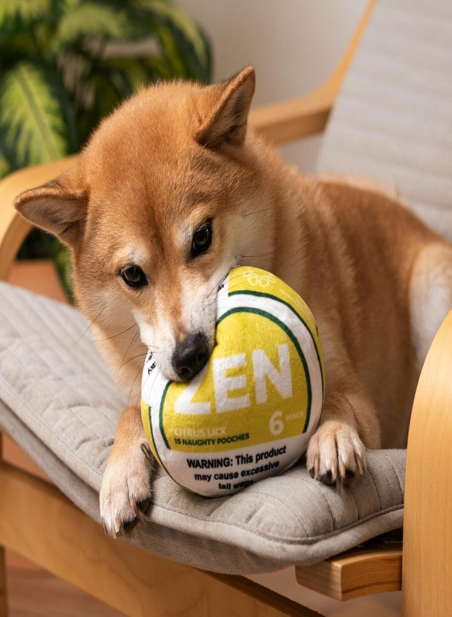 Nestpark Zen Pupper Deckies Parody Dog Toy - Plush Squeaky and Crinkle Funny Dog Toy (Citrus Lick) - Image 2