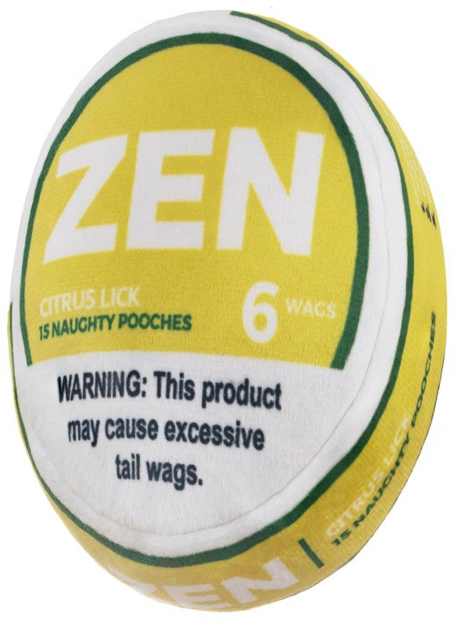 Nestpark Zen Pupper Deckies Parody Dog Toy - Plush Squeaky and Crinkle Funny Dog Toy (Citrus Lick) - Image 1