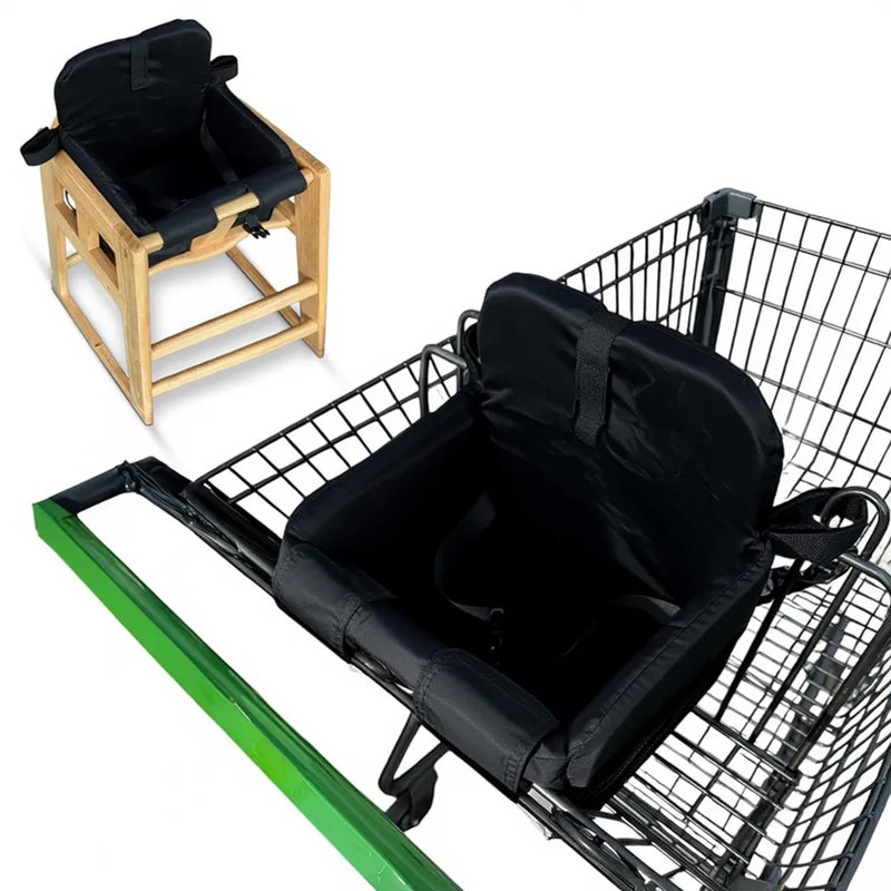 JoSeat Shopping Cart Seat Cover for Baby, High Chair & Grocery Seat Protector, Padded Chair Covers for Restaurant Seats, Unisex Machine Washable Grocery Cart Liner & Swing Insert â€“ Black