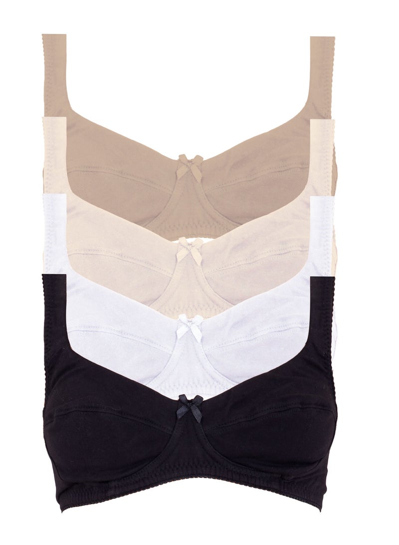 Dadoush Women's cotton balconette bra is distinguished by its cut that completely covers the chest and contributes to lifting them and making them appear larger. - Image 2