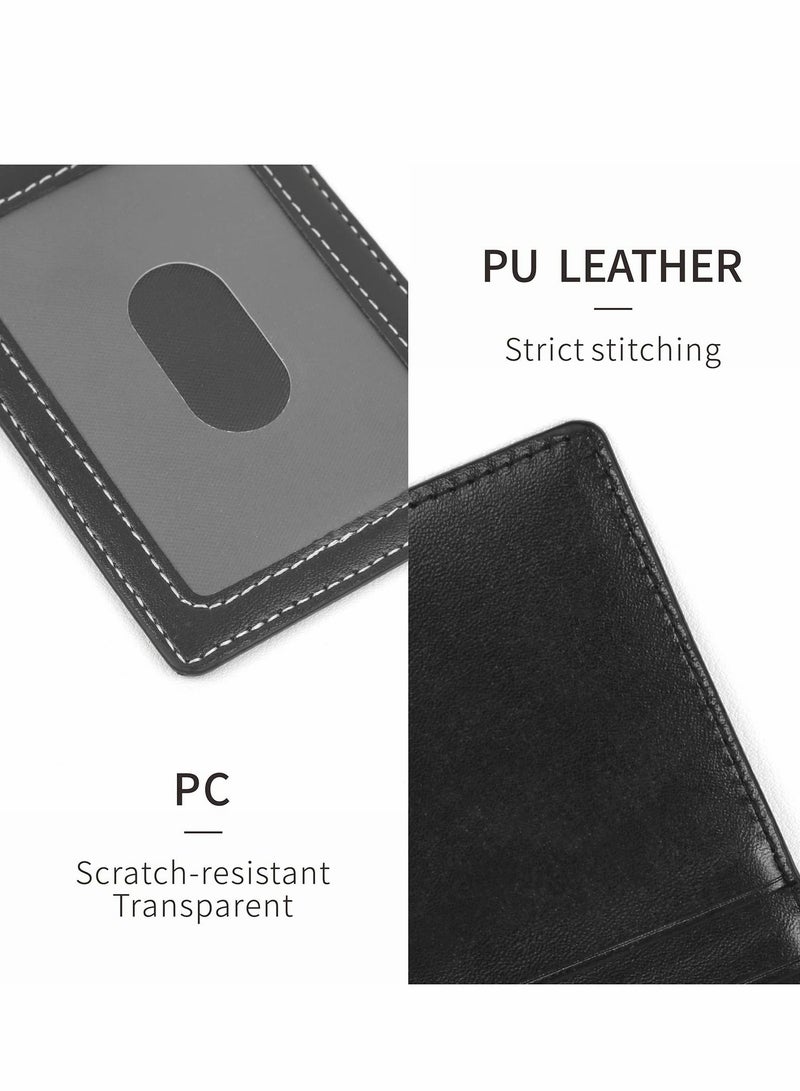 Premium Leather ID Badge Holder with Lanyards - 2 Pack, Durable and Stylish ID Card Holders for Work, Events, and Conferences - Image 4