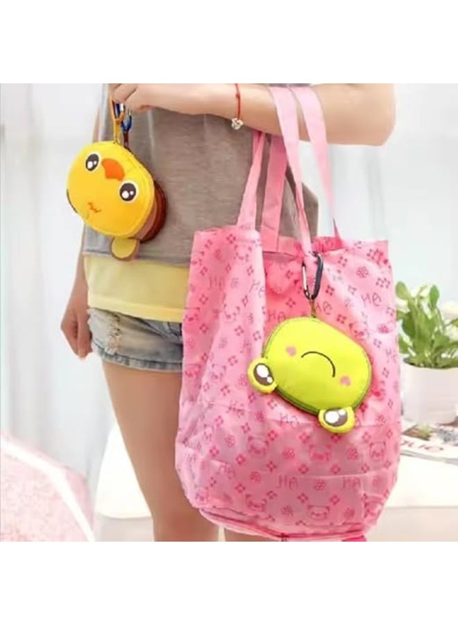 Reusable Shopping Bag - Foldable and Convert to Medallion - Eco-Friendly Grocery Bag with Lovely Cartoon Shapes  - Image 3