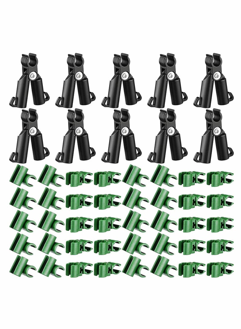KASTWAVE Adjustable Plant Trellis Connector Clip, Plastic Plant Connector, Garden Stakes Plastic Connector, A-Type Connecting Joint Buckle Clip, Gardening Stakes Steel Plant Supports (50 Pieces 11 mm) - Image 1