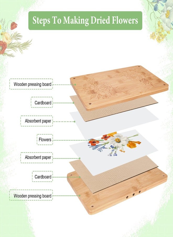 MLLNFUE Large Wooden Flower Press Kit, 11" x 8" Multi-Layer Plant Press for Dried Flowers, DIY Botanical Art and Craft Tool - Image 3