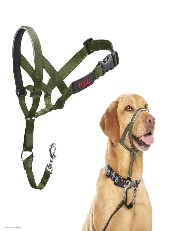 Halti Headcollar - Stop Your Dog Pulling on The Leash. Adjustable, Reflective and Lightweight, with Padded Nose Band. Dog Training Anti-Pull Collar for Medium Dogs (Size 3, Forest Green) - Image 1