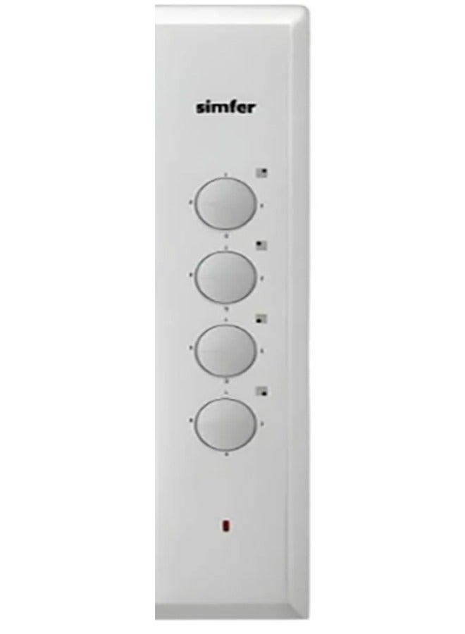 سيمفير موقد سيراميك مدمج، كهربائي، ٦٠ سم، ٤ عيون حجرية، عينان ١٥٠٠ واط وعينان ١٠٠٠ واط، مفاتيح جانبية، مؤشر إضاءة، فولاذ | H6040QEHM - Image 2