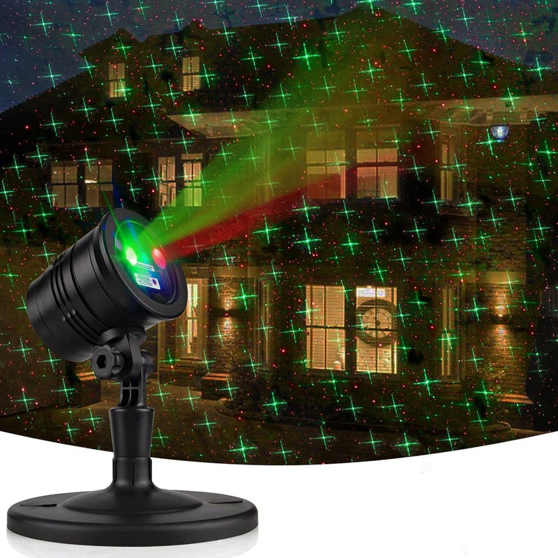 YINUO LIGHT أضواء بروجيكتور عيد الميلاد الخارجية، أضواء ليزر عيد الميلاد LED، بقعة ضوء المناظر الطبيعية، عرض نجوم حمراء وخضراء، مقاومة للماء مع أنماط زخرفية للتحكم عن بعد للداخل والخارج، حديقة، فناء، جدار، عطلة - Image 1