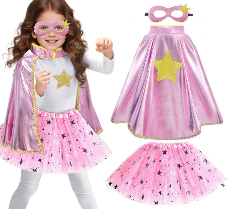 iROLEWIN Superhero-Capes for Kids Superhero-Costumes for Girls Toddler Princess Dress-Up Big-Sister-Gifts Christmas Party Toy - Image 1