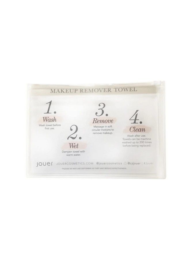 Jouer Microfiber Face Towel & Pouch Microfiber Towel Reusable Makeup Remover Makeup Eraser Cloth Wash Wet Remove Clean Paraben Gluten & Cruelty Free Vegan Friendly White  - Image 5