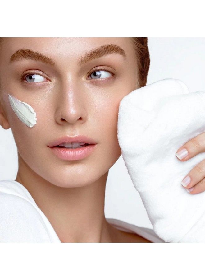 Jouer Microfiber Face Towel & Pouch Microfiber Towel Reusable Makeup Remover Makeup Eraser Cloth Wash Wet Remove Clean Paraben Gluten & Cruelty Free Vegan Friendly White  - Image 4