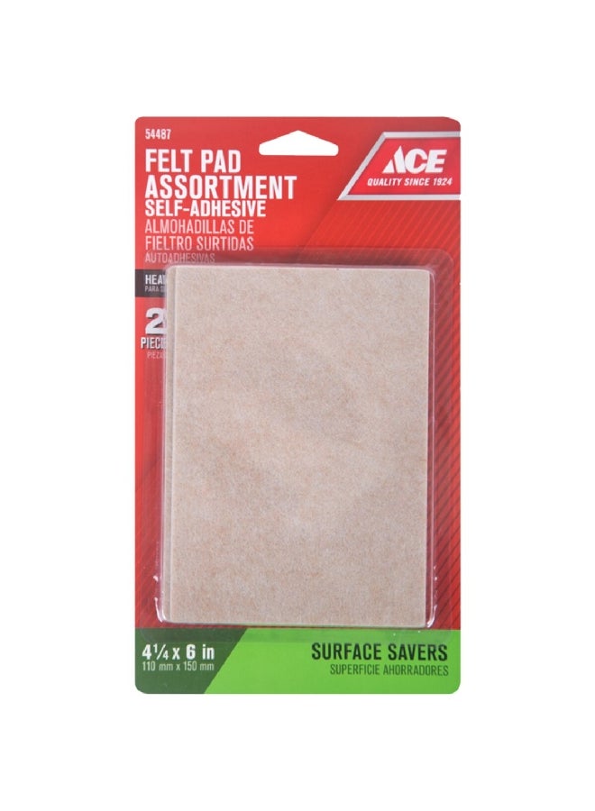ACE Self Adhesive Felt Pads Brown 4.25 x 6inch 54487 - Image 1