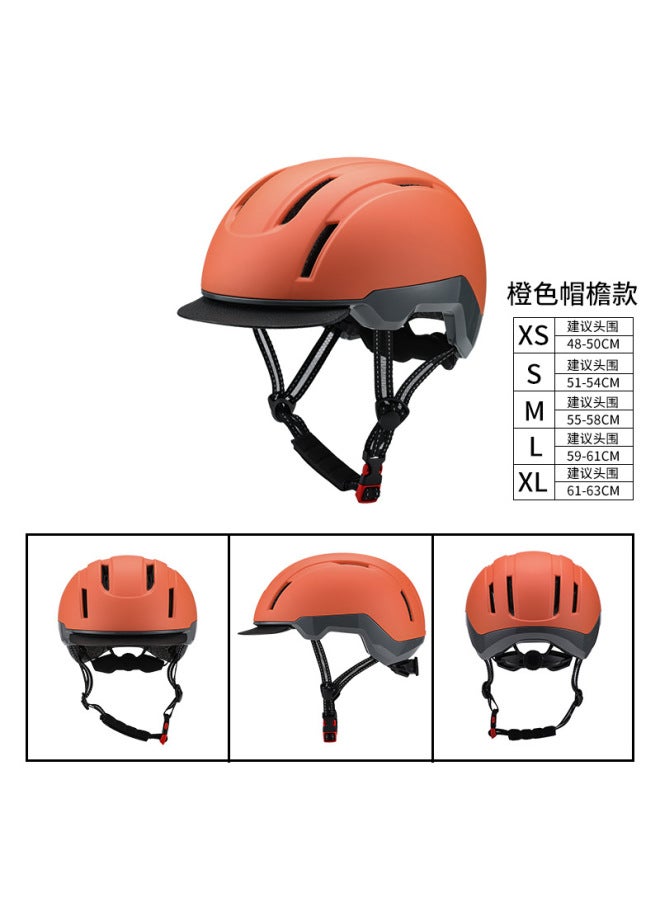 Orange Gray with Brim Special Cycling Road Bike Helmet Outdoor Urban Commuter Bike Helmet Sports Leisure Helmet