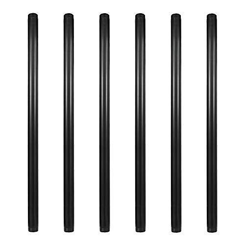 GeilSpace 6 Pack 3/4" × 24" Pre-Cut Black Metal Pipe, Industrial Steel Fits Standard Three Quarters Inch Black Threaded Pipes and Fittings - Vintage DIY Industrial Shelving (3/4" × 24") - Image 1