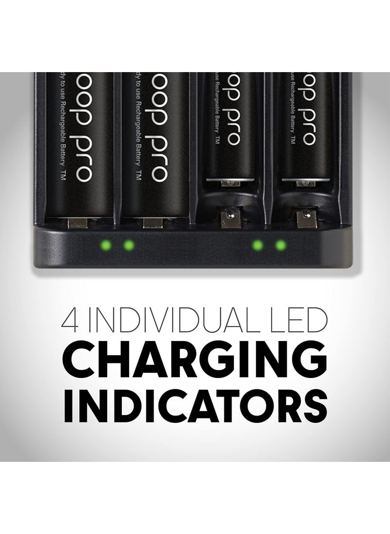 eneloop Panasonic BQCC75KSBHA eneloop pro Advanced Individual Battery Charger with USB Charging Port Black  - Image 5