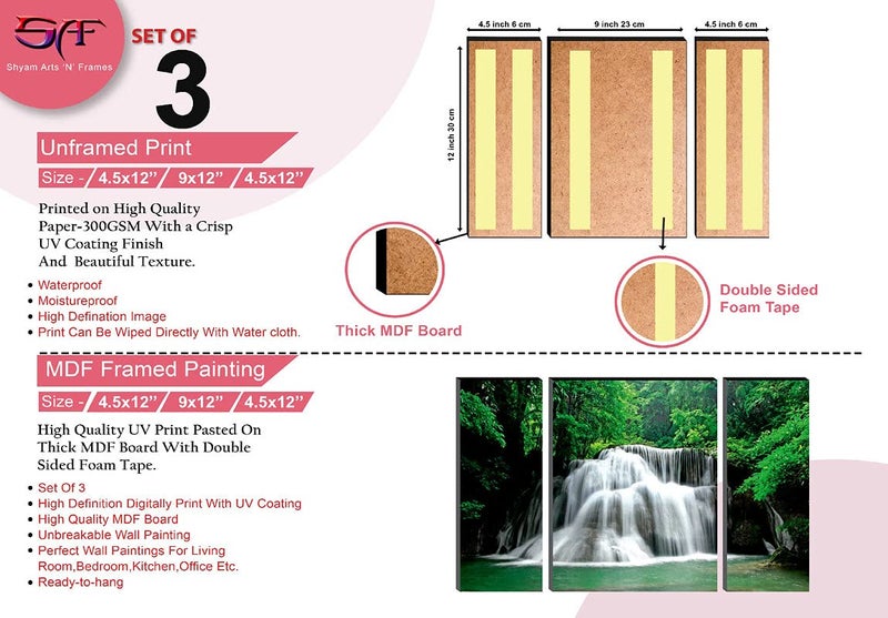SAF paintings 6MM Waterfall Nature Panel Painting(SANFJM1158) SANFJM1158 - Image 3