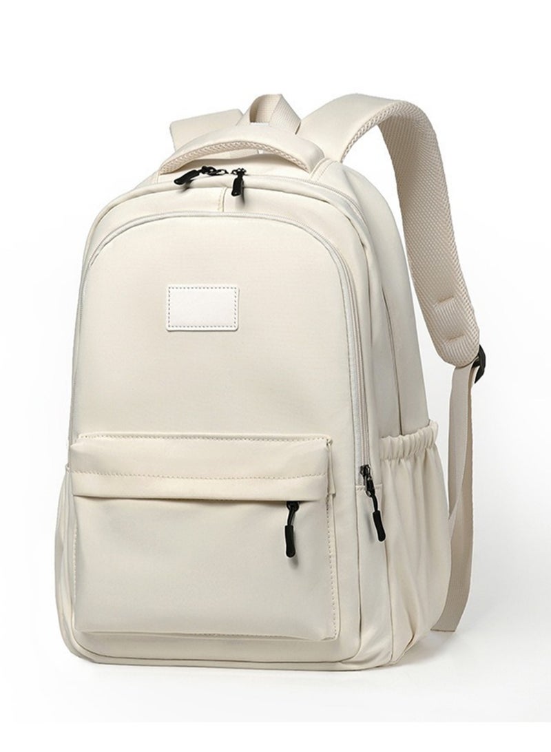 Cute Large Capacity Laptop Backpack Student Backpack School Travel Outdoor Back to School Backpack (Natural White) - Image 1