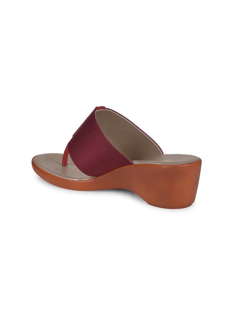 Bata Women's Shimmer Red Slipper-6 Kids UK (7715756) - Image 3