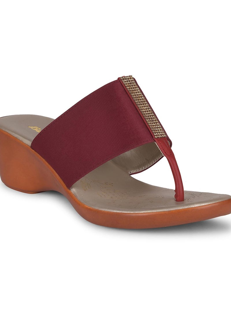 Bata Women's Shimmer Red Slipper-6 Kids UK (7715756) - Image 5