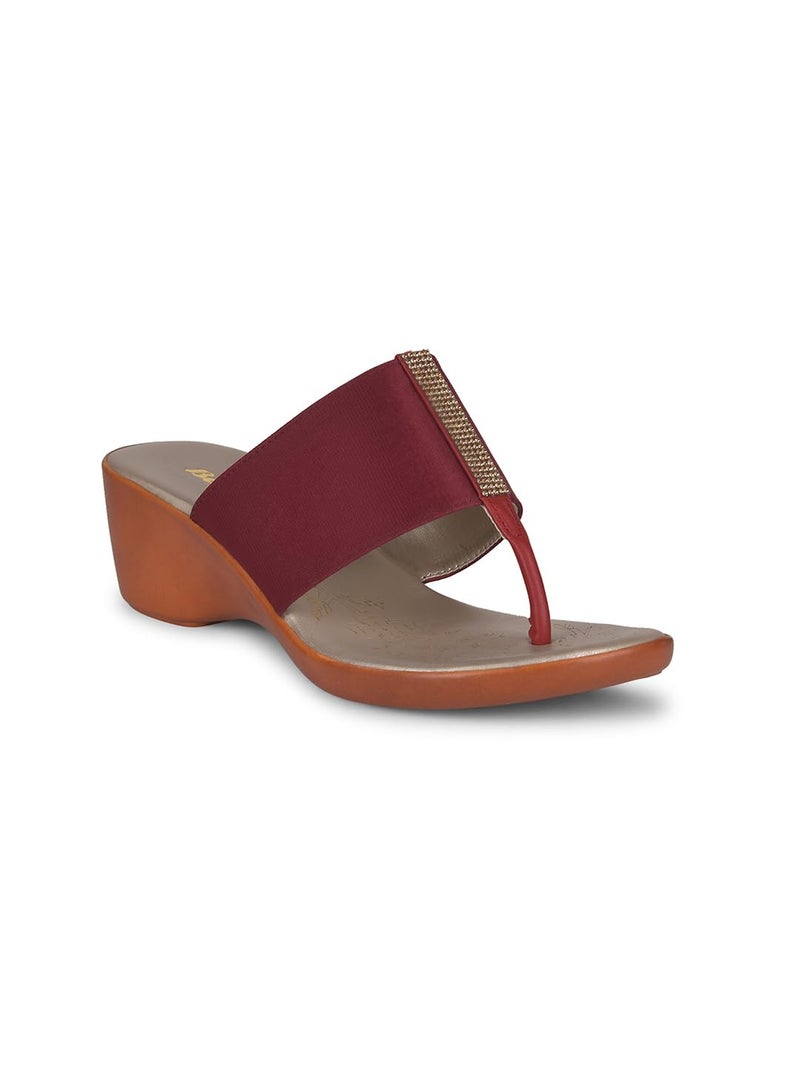 Bata Women's Shimmer Red Slipper-6 Kids UK (7715756) - Image 1