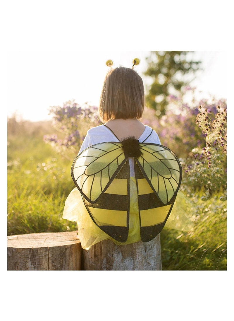 SYOSI - Bumble Bee Costume for Kids Bumblebee Dress Up for Party Supplies with Wings and Headband Carnival Stage Performance Role Playing Toddler Girl Boys - Image 1