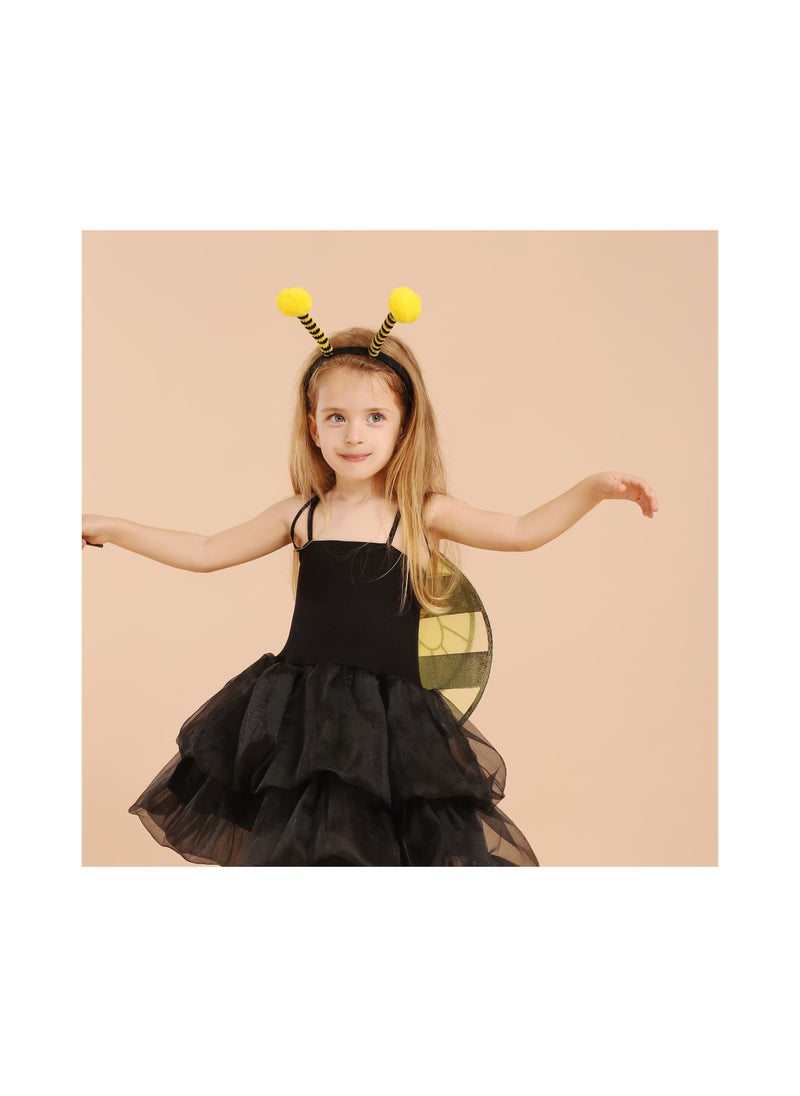 SYOSI - Bumble Bee Costume for Kids Bumblebee Dress Up for Party Supplies with Wings and Headband Carnival Stage Performance Role Playing Toddler Girl Boys - Image 1