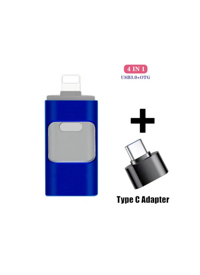 Three-in-one Otg USB Flash Drive Type-c Mobile Phone USB Flash Drive For Android Apple Computer Large Capacity USB Flash Drive-Color:Royal Blue-Capacity:32g Expansion 2tb  - Image 1