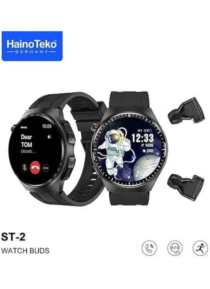 Haino Teko ST-2 Smart Watch 19mm Black | Stylish, Sleek Design, Fitness Tracker, Heart Rate Monitor, Sleep Tracker, Bluetooth Call, IP68 Waterproof, Compatible with iPhone & Android  - Image 2