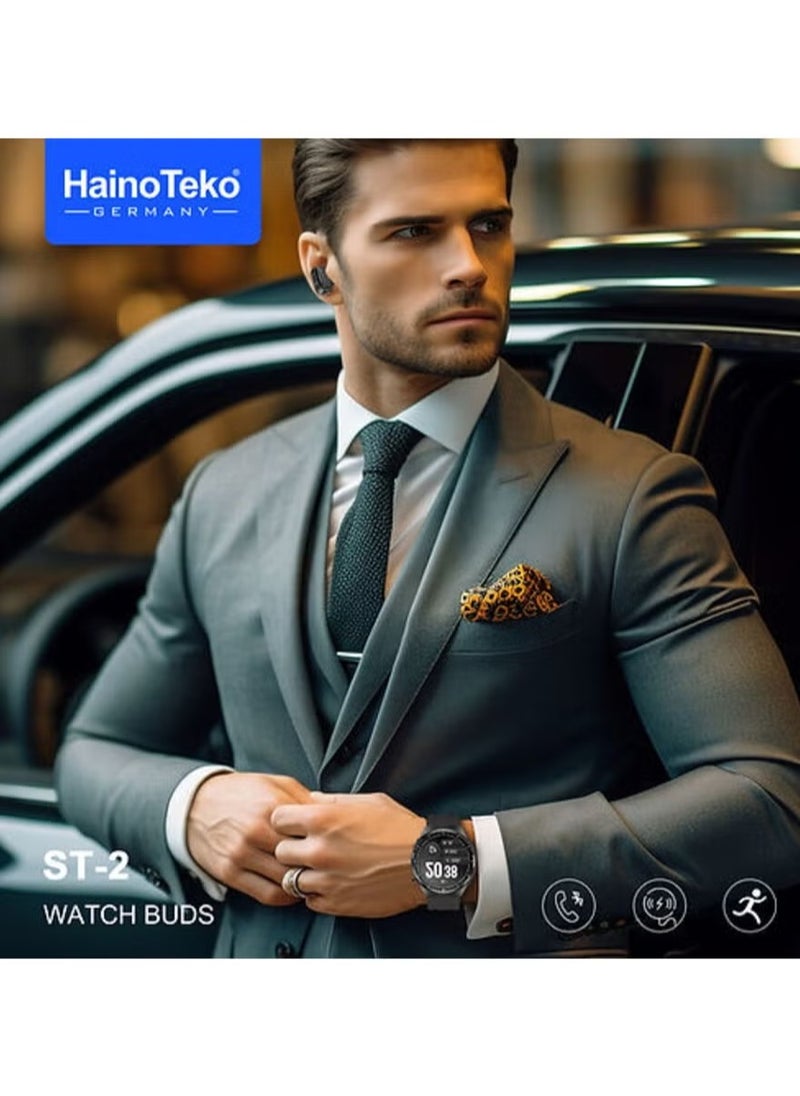 Haino Teko ST-2 Smart Watch 19mm Black | Stylish, Sleek Design, Fitness Tracker, Heart Rate Monitor, Sleep Tracker, Bluetooth Call, IP68 Waterproof, Compatible with iPhone & Android  - Image 3