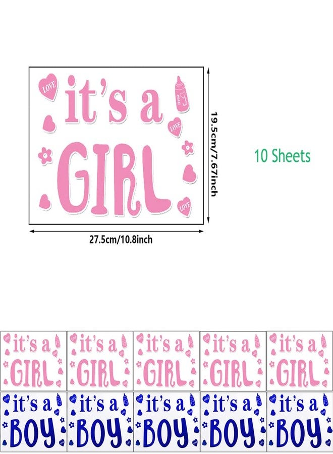 Mimeile Gender Reveal Balloon Stickers Bobo Balloon Decals 10 Pcs It's a Boy Or It's a Girl DIY Letter Window Glass Wall Party Decoration Baby Shower - Image 2