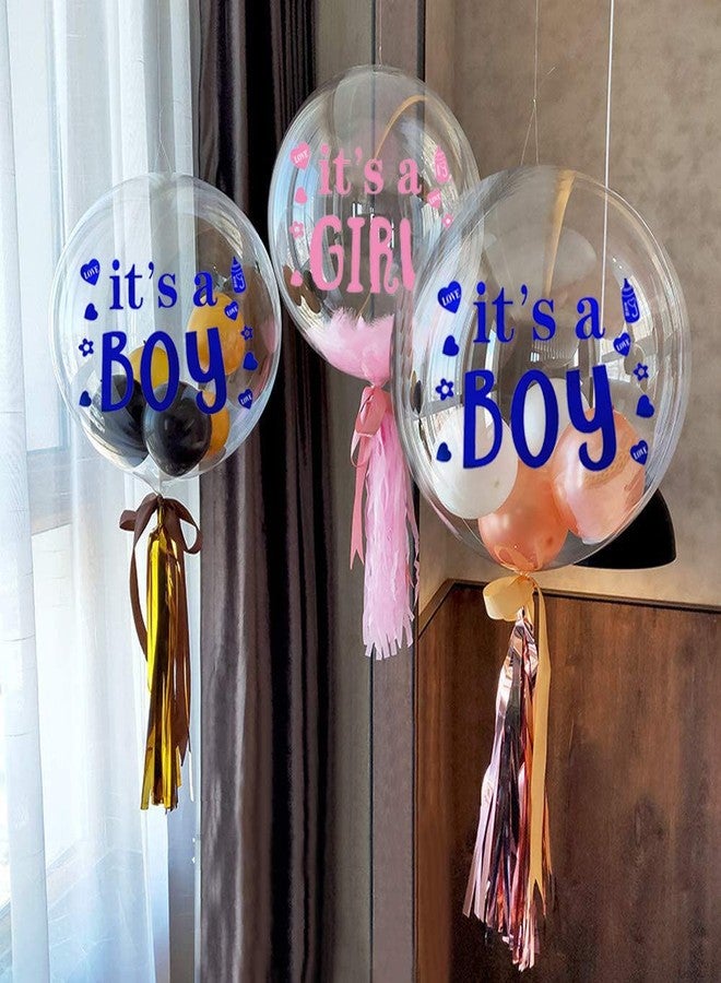 Mimeile Gender Reveal Balloon Stickers Bobo Balloon Decals 10 Pcs It's a Boy Or It's a Girl DIY Letter Window Glass Wall Party Decoration Baby Shower - Image 5