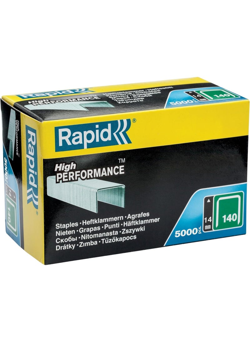 Rapid No.140 Flatwire Staples 14mm – 5000pcs – Silver – 11915611 - Image 1