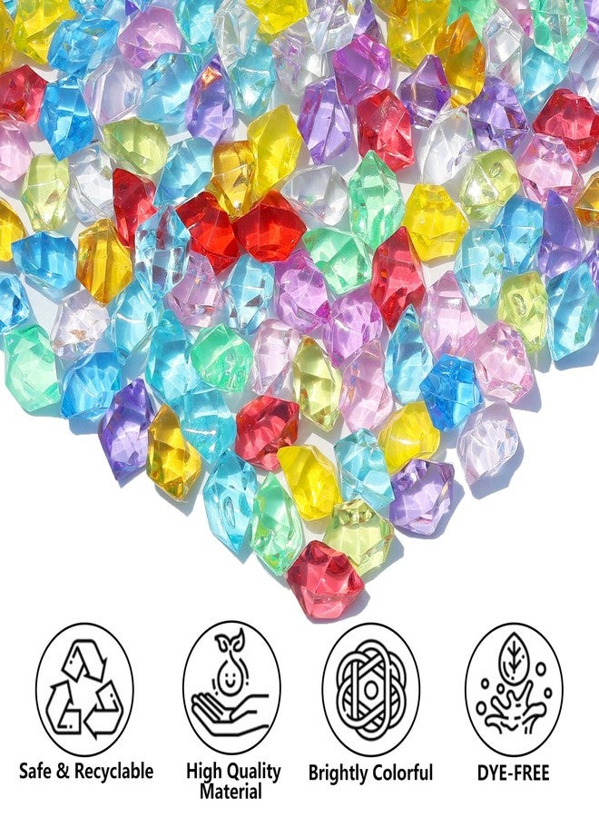 QYGL 850PCS+ Colorful Fake Diamonds, Fake Ice, Acrylic Rocks Bulk Plastic Gems for Vase Fillers, Table Scatter, Wedding Centerpieces, Party Decoration, Crafts, Aquarium & Food Display - Image 2