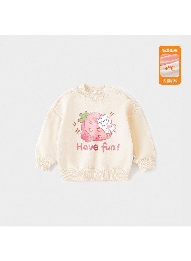YISHUANGER Tuzki Baby Fleece Hoodie Spring And Autumn Infant Top Thickened Warm Clothing Winter Toddler Cute Outfit - Image 2