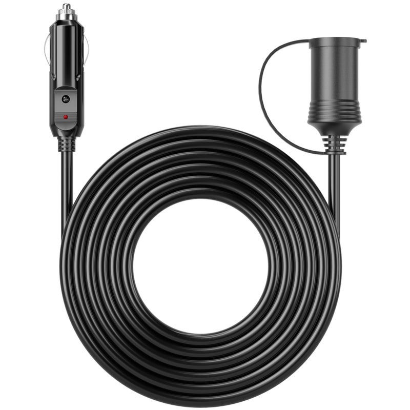 Energeaster 12FT 12V Cigarette Lighter Extension Cord 16AWG Male to Female Socket 72W6A Extension Cable with LED Light for Air Compressors Mini Fridges Car Vacuums and Other 12V Devices - Image 3