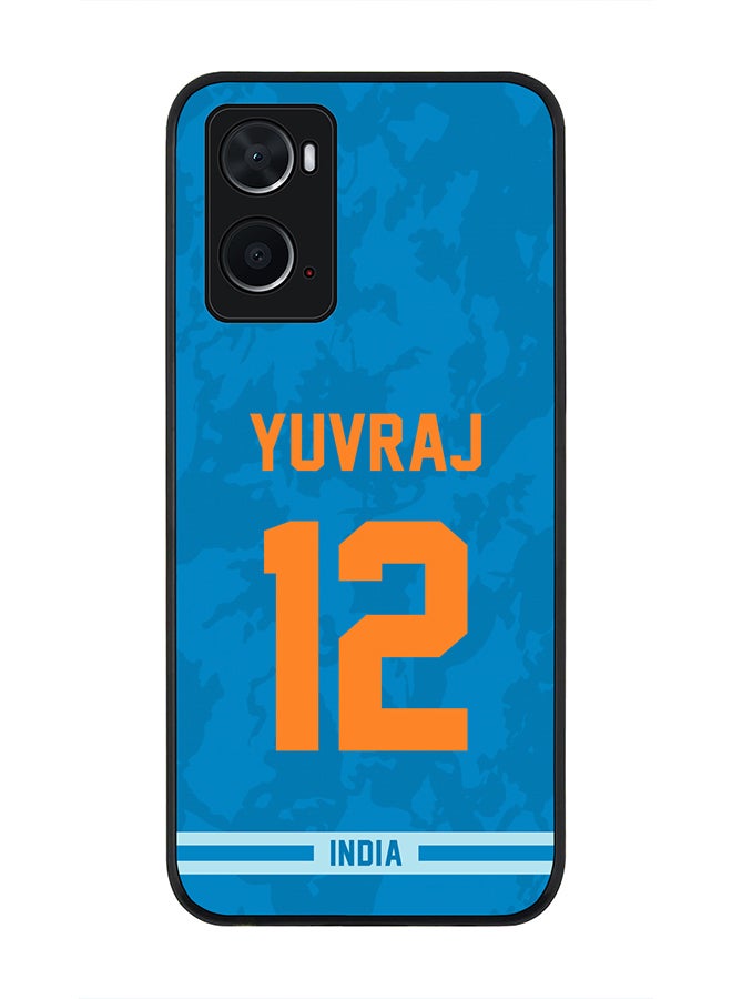 Stylizedd Rugged Black Edge Case for Oppo A96 4G / A36 / A76, Slim fit Soft Case Flexible thin Cover - Player Name - Yuvraj Singh, Jersey Number- 12 - Image 1