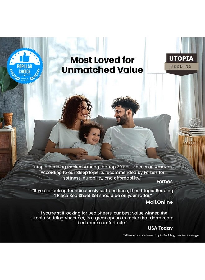 Utopia Bedding Bed Sheet Set - 4 Piece Cal King Bedding - Soft Brushed Microfiber Fabric - Wrinkle, Shrinkage & Fade Resistant - Easy Care (Cal King, Grey) - Image 5